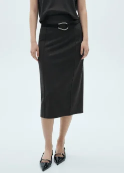 MANGO Spódnice*Spódnica midi z dzianiny