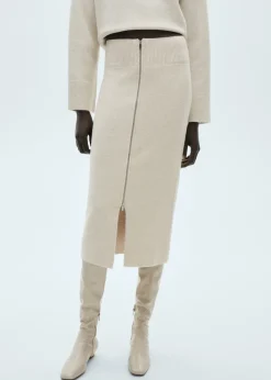 MANGO Spódnice*Spódnica midi z dzianiny z zapięciem na zamek