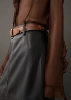 MANGO Spódnice*Spódnica midi z imitacji skóry