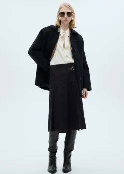 MANGO Spódnice*Spódnica midi z klamrą rinse wash