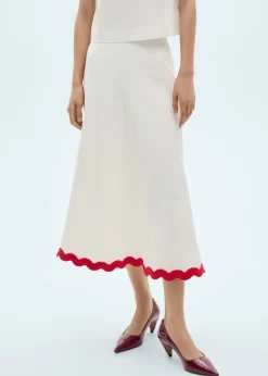 MANGO Spódnice*Spódnica midi z kontrastowym wykończeniem