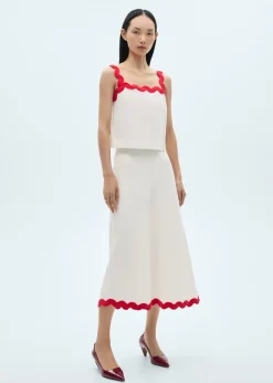 MANGO Spódnice*Spódnica midi z kontrastowym wykończeniem