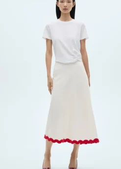 MANGO Spódnice*Spódnica midi z kontrastowym wykończeniem