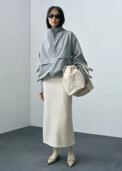 MANGO Spódnice*Spódnica midi z mieszanki wełny