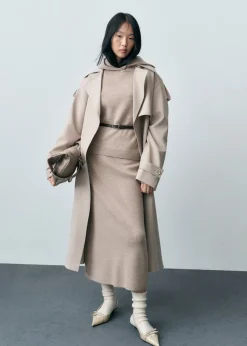 MANGO Spódnice*Spódnica midi z mieszanki wełny