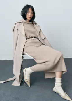 MANGO Spódnice*Spódnica midi z mieszanki wełny