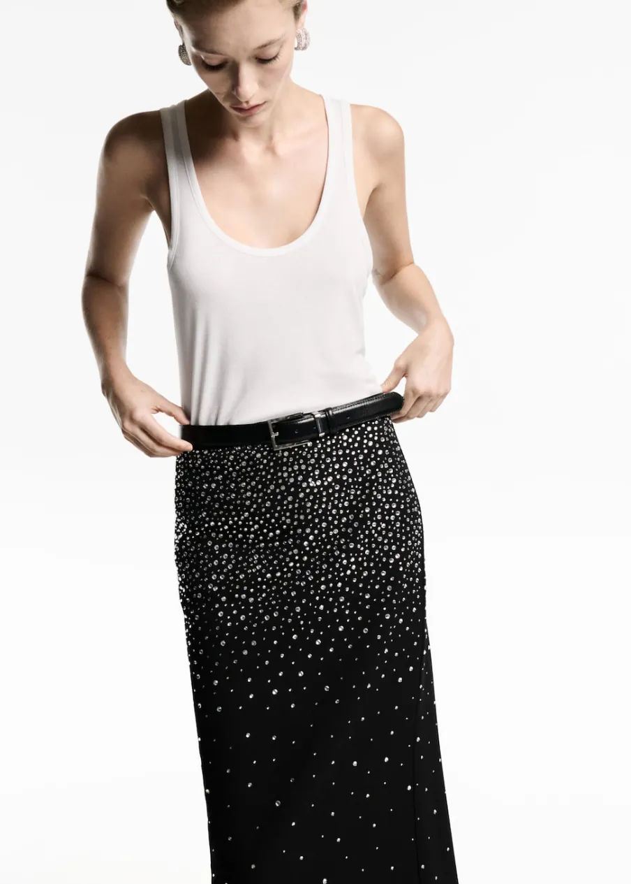 MANGO Spódnice*Spódnica midi ze strasem