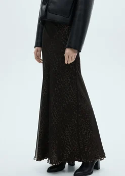 MANGO Spódnice*Spódnica o rozszerzanym kroju w lamparcie cętki