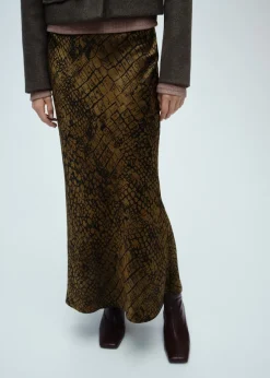 MANGO Spódnice*Spódnica o rozszerzanym kroju ze wzorem skóry krokodyla