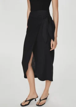 MANGO Spódnice*Spódnica pareo z lnu