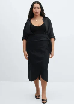 MANGO Spódnice*Spódnica pareo z lnu