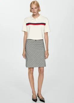 MANGO Spódnice*Spódnica w kratę z dekoracyjnymi wiązaniem