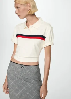 MANGO Spódnice*Spódnica w kratę z dekoracyjnymi wiązaniem