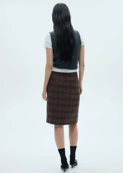 MANGO Spódnice*Spódnica w kratę z podwójnym paskiem