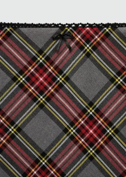 MANGO Spódnice*Spódnica w kratkę z koronkowym wykończeniem