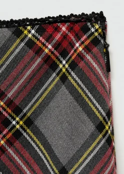 MANGO Spódnice*Spódnica w kratkę z koronkowym wykończeniem