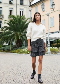 MANGO Spódnice*Spódnica w kwiaty z falbankami