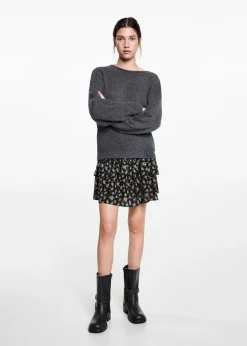 MANGO Spódnice*Spódnica w kwiaty z falbankami