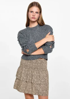 MANGO Spódnice*Spódnica w panterkę z falbanami