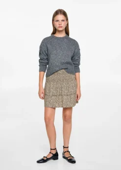 MANGO Spódnice*Spódnica w panterkę z falbanami