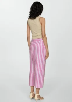 MANGO Spódnice*Spódnica w paski z rozcięciem
