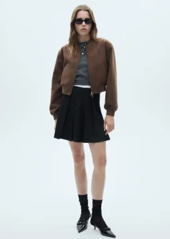 MANGO Spódnice*Spódnica w prążki z zakładkami