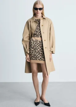 MANGO Spódnice*Spódnica z dzianiny w lamparcie cętki