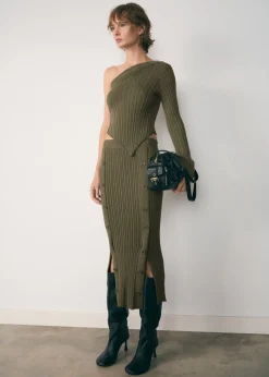 MANGO Spódnice*Spódnica z dzianiny z guzikami