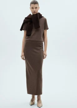 MANGO Spódnice*Spódnica z dzianiny z rozcięciem