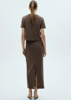 MANGO Spódnice*Spódnica z dzianiny z rozcięciem