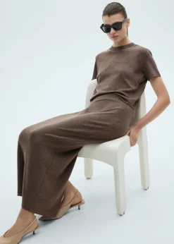 MANGO Spódnice*Spódnica z dzianiny z rozcięciem