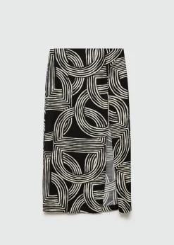 MANGO Spódnice*Spódnica z nadrukiem i rozcięciem