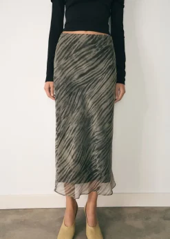 MANGO Spódnice*Spódnica z organzy z nadrukiem