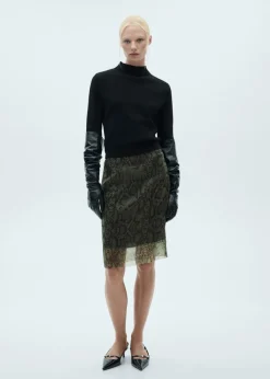 MANGO Spódnice*Spódnica z organzy ze zwierzęcym wzorem