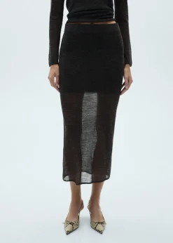 MANGO Spódnice*Spódnica z półprzezroczystej dzianiny