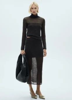 MANGO Spódnice*Spódnica z półprzezroczystej dzianiny