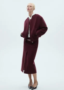 MANGO Spódnice*Spódnica z wełny z rozcięciem