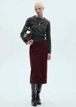 MANGO Spódnice*Spódnica z wełny z rozcięciem