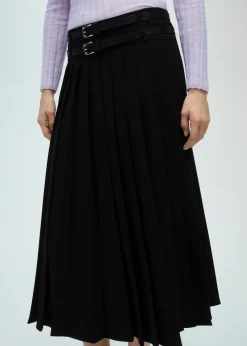 MANGO Spódnice*Spódnica z zakładami i podwójnym paskiem