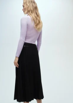 MANGO Spódnice*Spódnica z zakładami i podwójnym paskiem