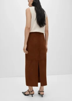 MANGO Spódnice|Skóra*Spódnica zamszowa z rozcięciem