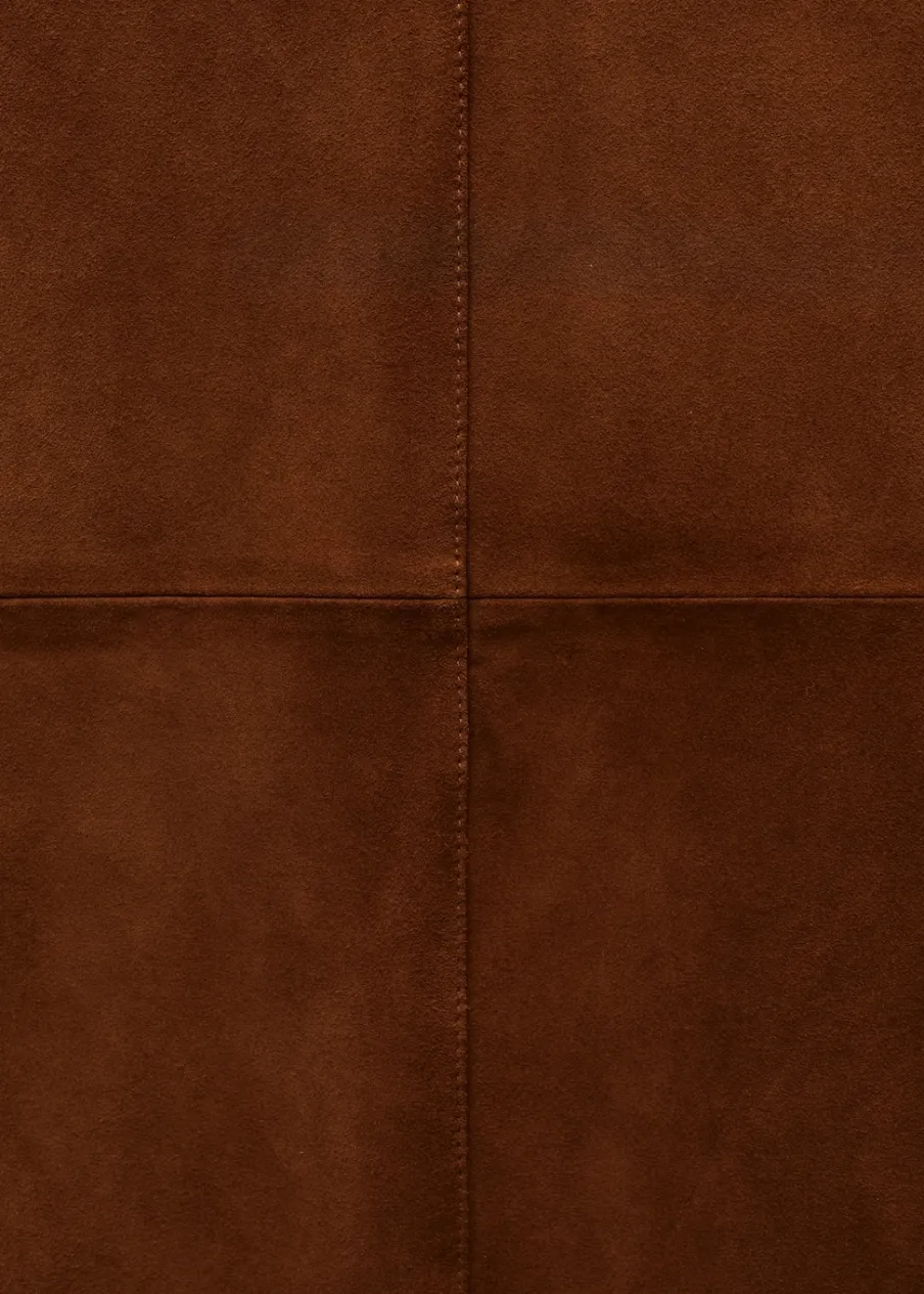 MANGO Spódnice|Skóra*Spódnica zamszowa z rozcięciem