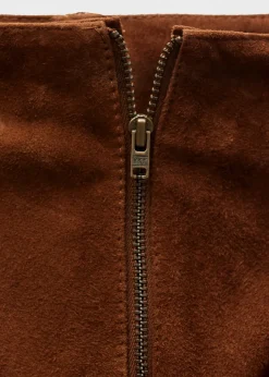 MANGO Spódnice|Skóra*Spódnica zamszowa z rozcięciem