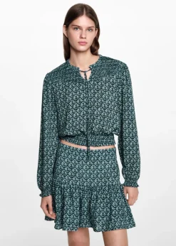 MANGO Spódnice*Spódnica ze wzorem i falbanką