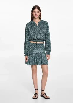 MANGO Spódnice*Spódnica ze wzorem i falbanką