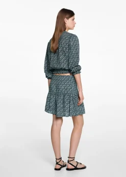 MANGO Spódnice*Spódnica ze wzorem i falbanką