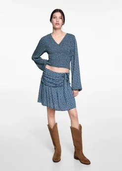 MANGO Spódnice*Spódnica ze wzorem i marszczeniem