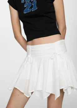 MANGO Spódnice*Spódniczka mini asymetryczna z wiązaniami