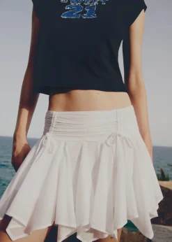 MANGO Spódnice*Spódniczka mini asymetryczna z wiązaniami