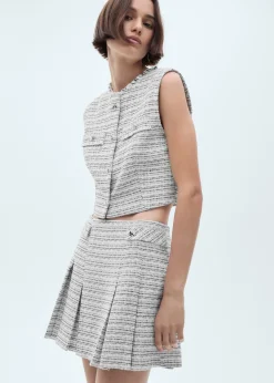 MANGO Spódnice*Spódniczka mini tweedowa z guzikami